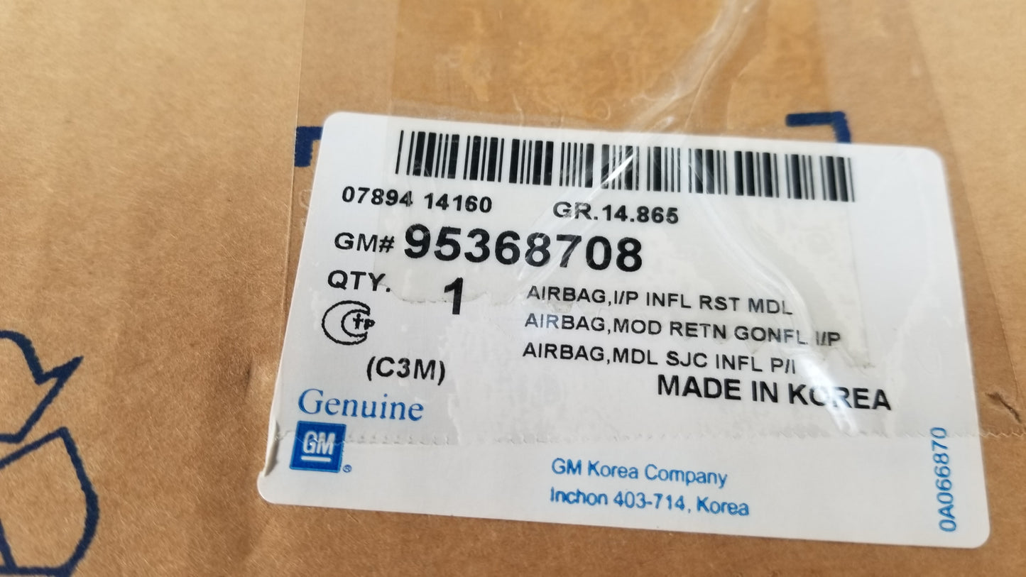 Genuine 2013-2015 Chevrolet Spark Passenger Right Dash Airbag Module 95368708