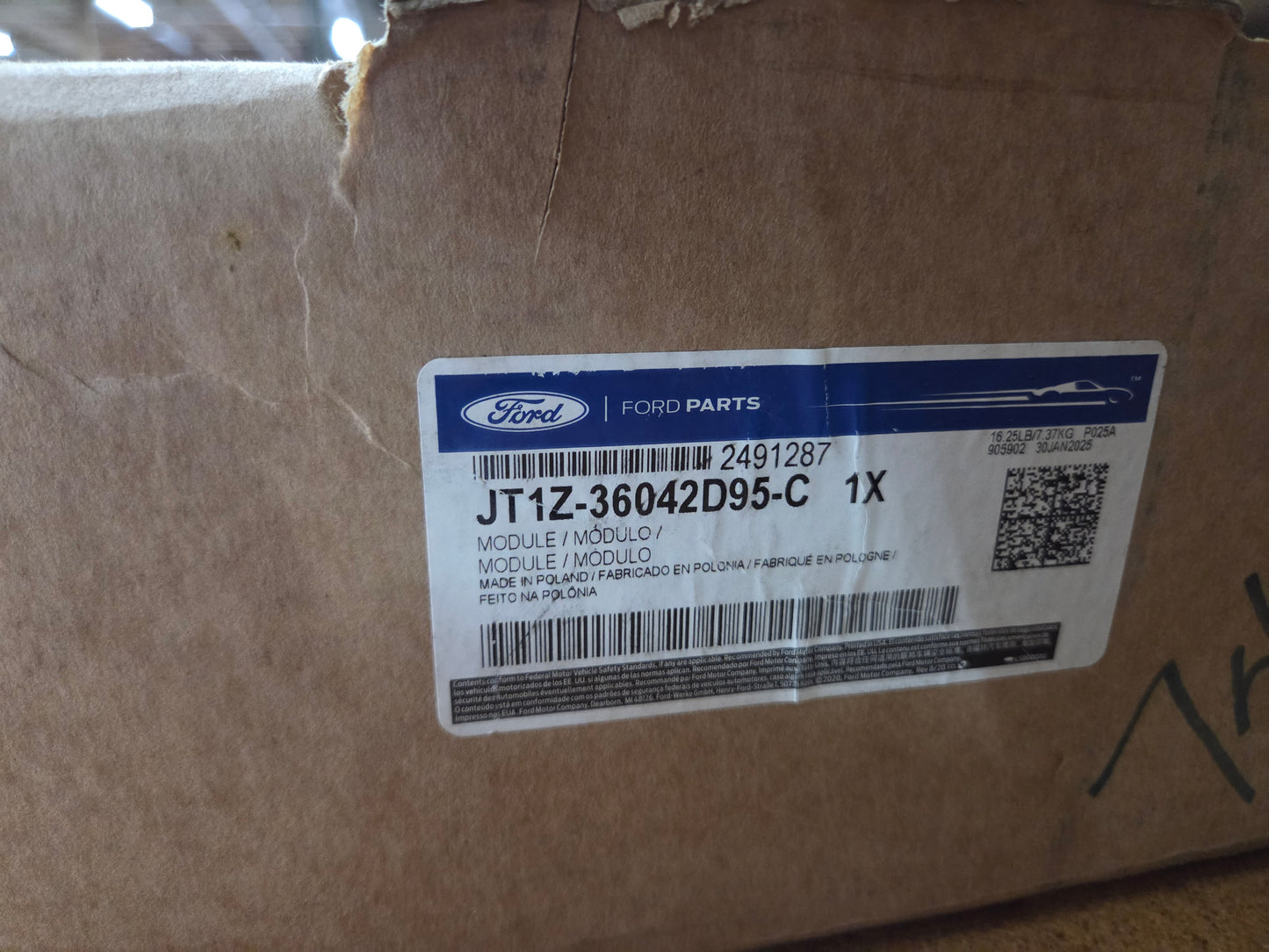 2019-2023 Ford Transit Connect Left Curtain Airbag JT1Z-36042D95-C 121" WB