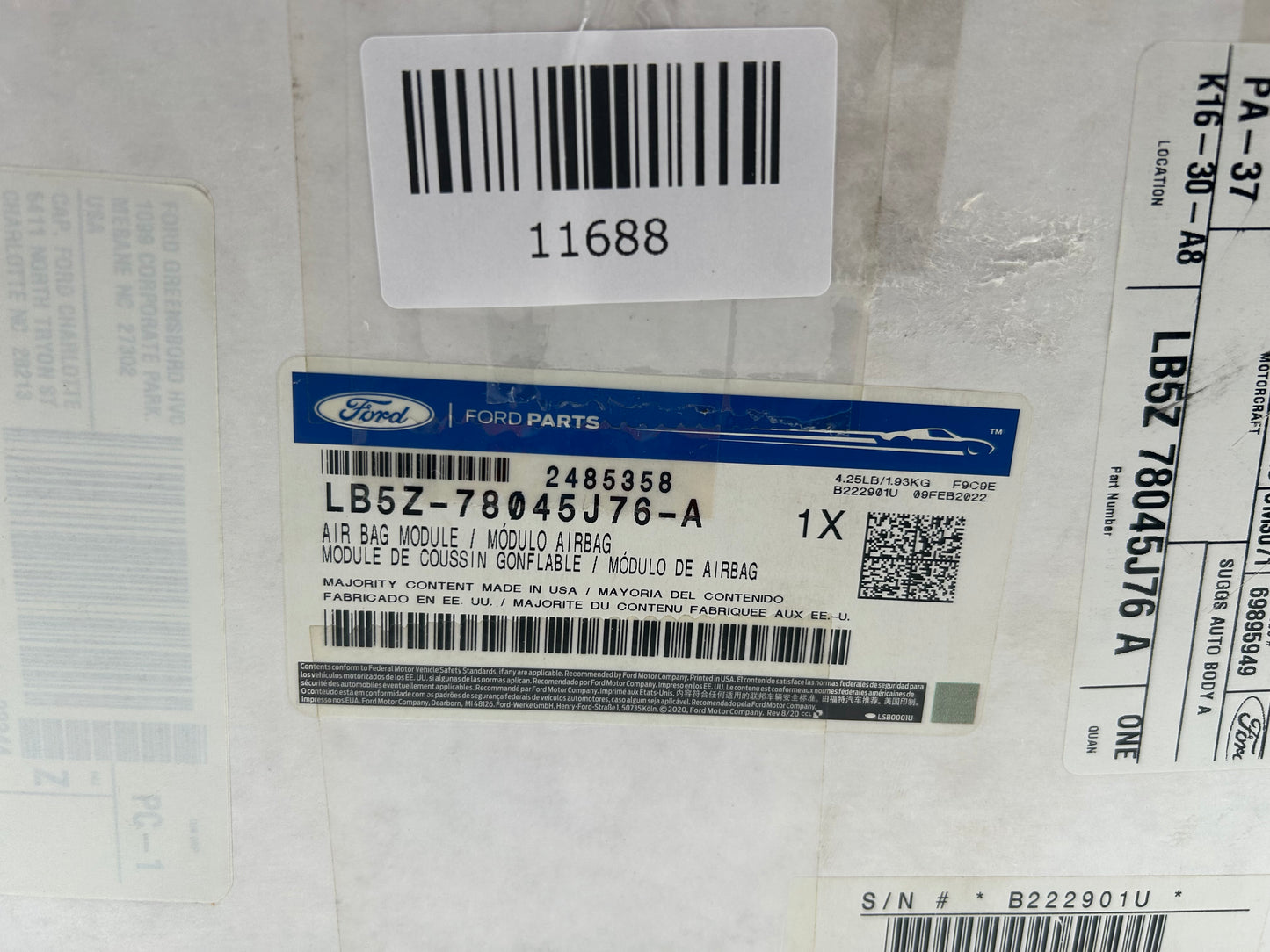 New 2020-2025 Ford Explorer Aviator Front Right Knee Airbag LB5Z-78045J76-A